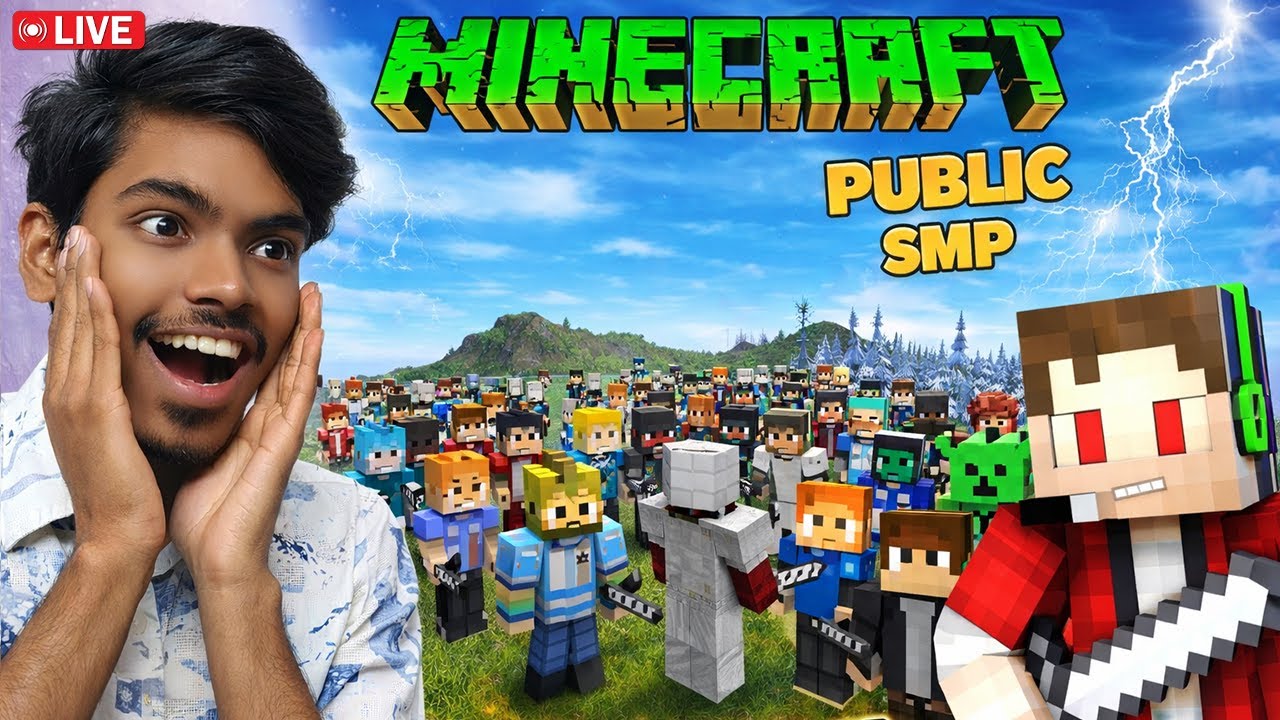 MInecraft Public Smp Live | Happy Block Smp | Java and Bedrock - YouTube
