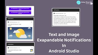 Expandable Notification with Text and Image in Android Studio Latest Part 5