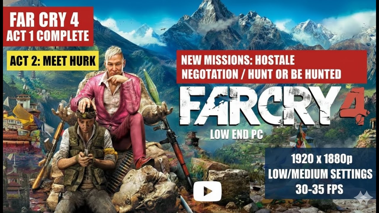 Playable 1080P on MX110?! Far Cry 4 Missions FPS Test (Low-End PC Gaming Guide)