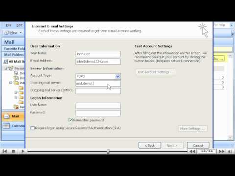 How to configure an email account in Outlook 2007 - Configuring Email Tutorials