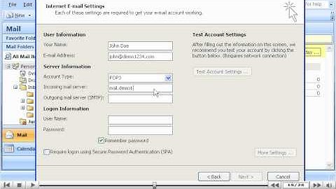 How to configure an email account in Outlook 2007 - Configuring Email Tutorials
