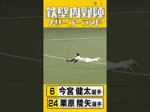 鉄壁内野陣が失点を阻止！ #今宮健太 #栗原陵矢 #sbhawks #全新