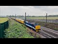 A pair of 37’s on a Network Rail Test Train and an LNER 91 at Hare Park.