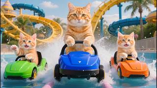 Ginger Kitten and Mama Cat Work Together to Make a Water Park Dream Come True 💦🐱❤️