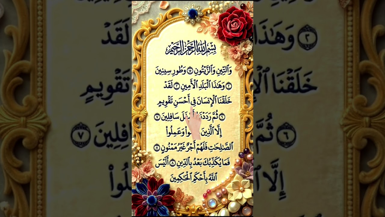 Surah At-Tin (Beautiful Quran Recitation with Arabic Text and Pointer)