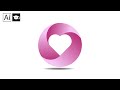 Love Heart Logo Design (From Start To Finish) In Adobe Illustrator Tutorial