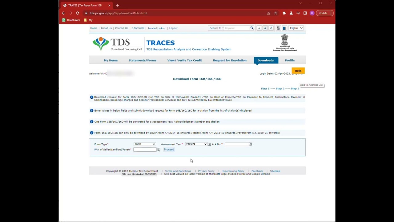 How To Download Form 16B From Form 26QB In Traces YouTube How To Download Form 16B From Form 26QB In Traces YouTube