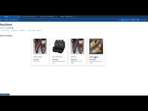 Project 2 - Commerce, CS50's Web Programming with Python and JavaScript