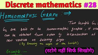 Homeomorphic Graph in Graph theory | Graph theory Homomorphic Graph Example