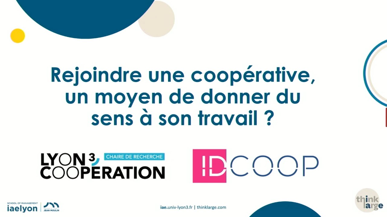CONFÉRENCE | Rejoindre une coopérative un moyen de donner du sens à son travail