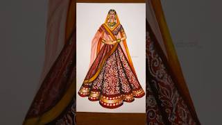 Bridal Lehenga Embroidery (Part-2) #artstudiobysrabani #fashionillustration