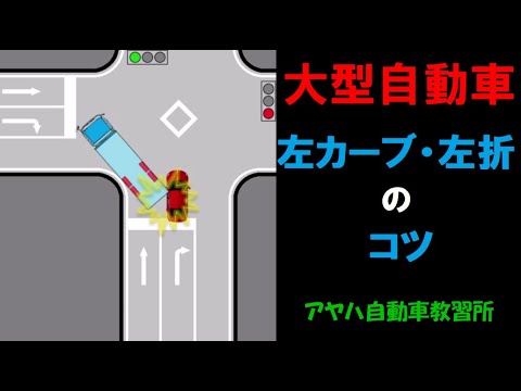 大型自動車 左折 左カーブのコツ アヤハ自動車教習所 Youtube