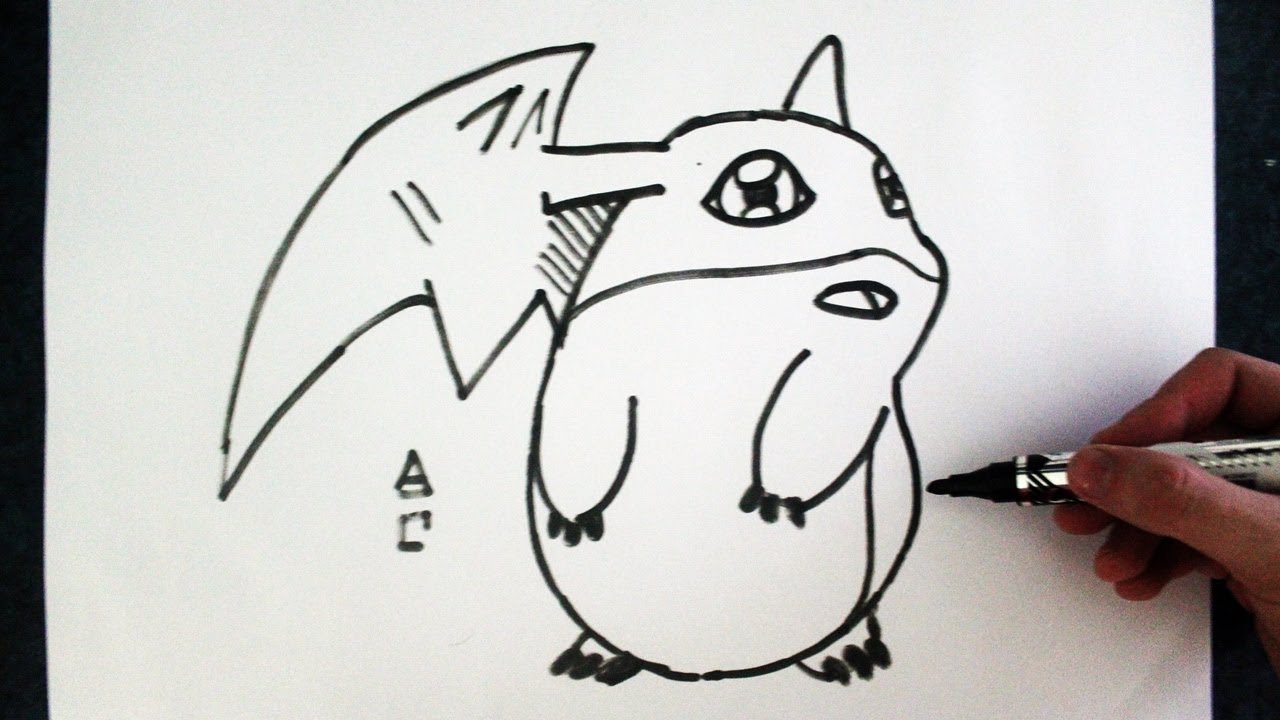 Como Desenhar o Patamon [Digimon] - (How to Draw Patamon) - SLAY