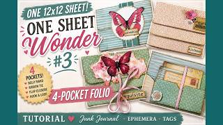 One Sheet Wonder #3 | Make a 4-Pocket Folio From ONE 12x12 Sheet!