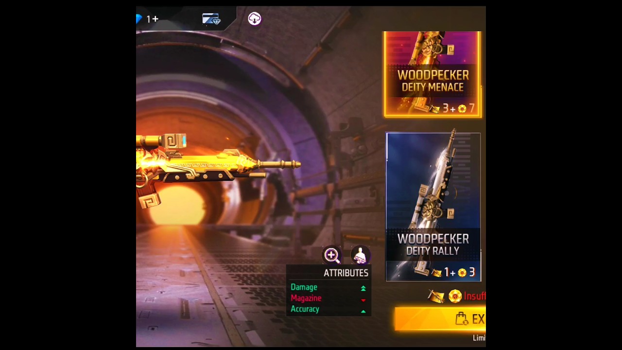 free fire Gun skins collection video incubator gun equip 