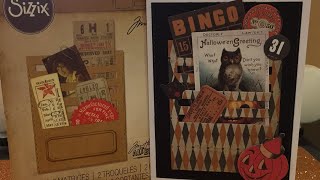 Tim Holtz Stitched Slots Sizzix Die with Halloween Ephemera Card “So Easy” 🎃