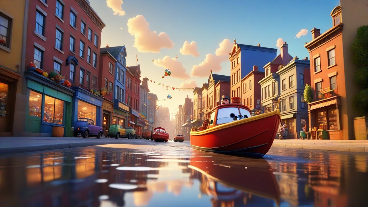 Two Toy Boats in a Puddle Race + More Nursery Rhymes & Kids Songs