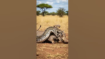 Will the python manage to swallow the warthog in one bite #wildlife #nature #python