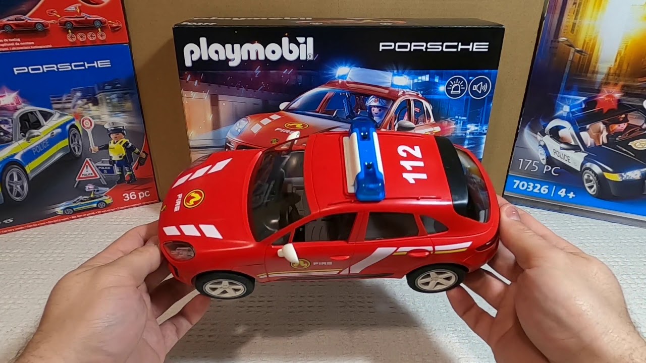 ⭐ Playmobil ® 70277 Porsche Macan s bomberos auto con luz & tono ☑ Porsche Car
