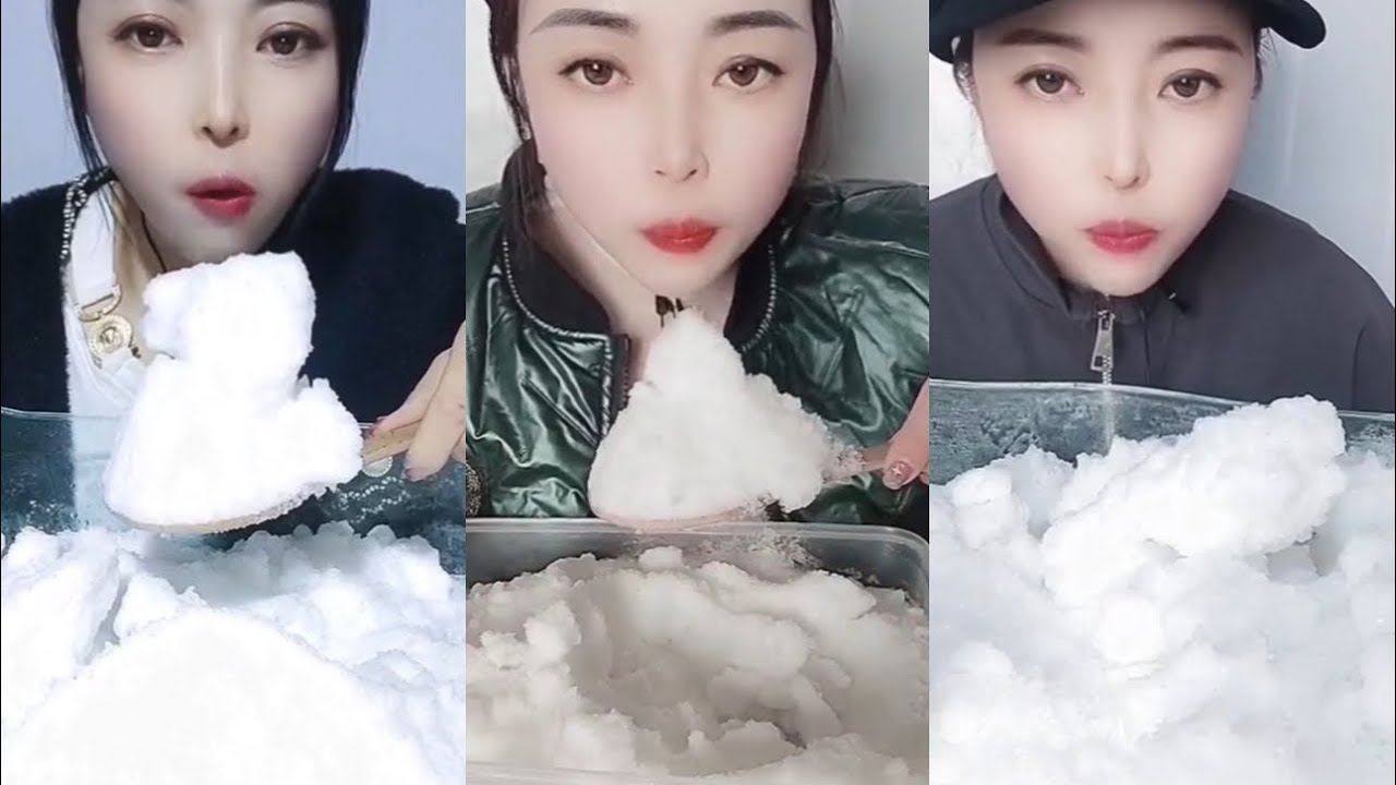 White Powder Ice White Ice ASMR| Crispy Refrozen Powdery Ice Eating - YouTube