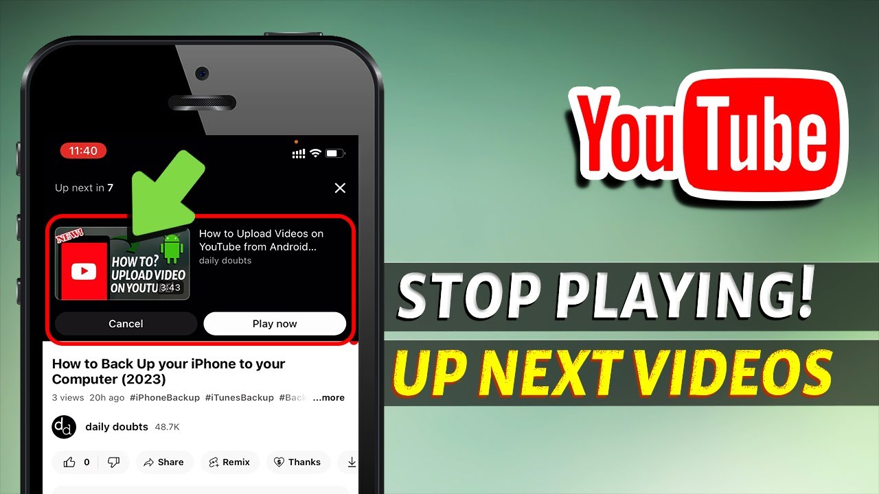 How to Turn off Autoplay [Next Video] on YouTube using iphone? - YouTube