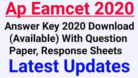 AP EAMCET Answer Key 2020 Download (Available) With Question Paper, Response Sheets