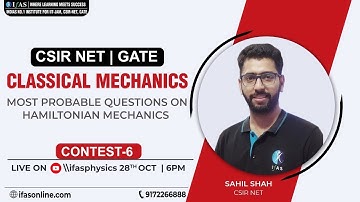 Classical Mechanics | Most Probable Questions Hamiltonian Mechanics  | Contest: 6  | CSIR NET & GATE