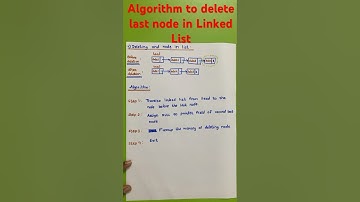 Algorithm for Deleting a last node in singly linked list #deletion #singlylinkedlist #linkedlist