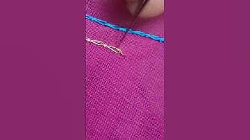 Back chain stitch in aari work for beginners!! #shorts #aariwork #backchain #stitch #song #music