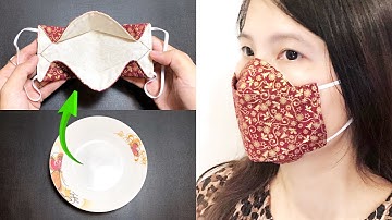 Eenvoudig patroon - GEEN MIST OP GLAZEN - DIY Eenvoudige stof 3D gezichtsmasker naaien tutorial