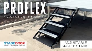 Proflex 4-Step Adjustable Stairs For Stages 24-40 High - Stagedrop