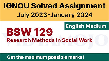 IGNOU BSW 129 Solved Assignment 2023-24 PDF Download | English Medium | Vidyamojo