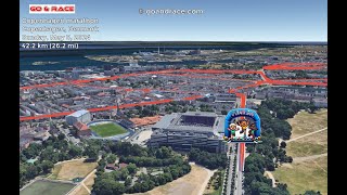 Copenhagen marathon (2024): fly over the marathon course! Video of the race path.