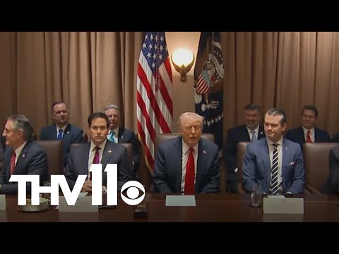 President Trump holds first cabinet meeting since second term in office ...