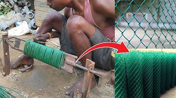 How to make a chain link fence | Handmade PVC coated chain link fencing DIY