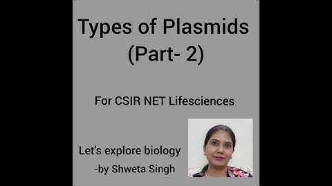 Types of Plasmids. (Part-2). Molecular Biology. For CSIR NET.