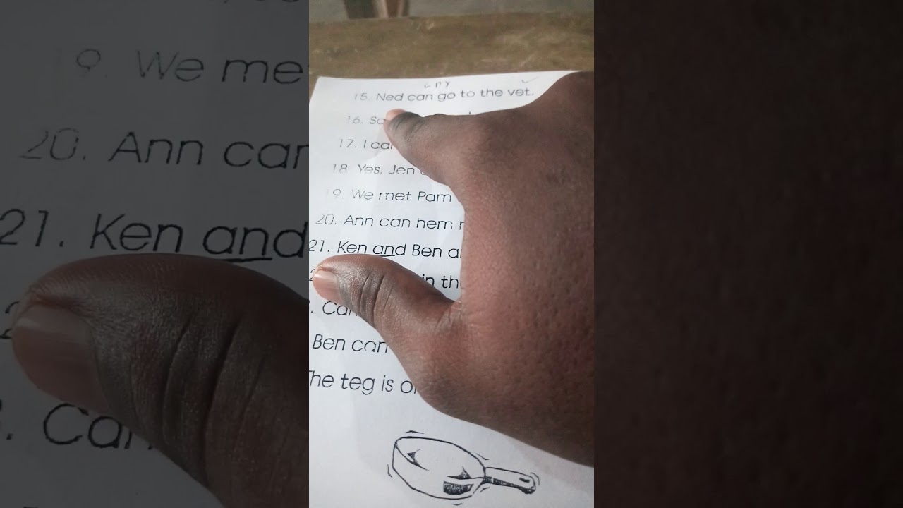 English reading practice. on three letter words with /e/  in them in sentences