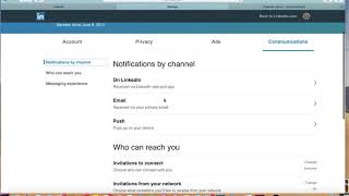 LinkedIn- Privacy settings and Communications