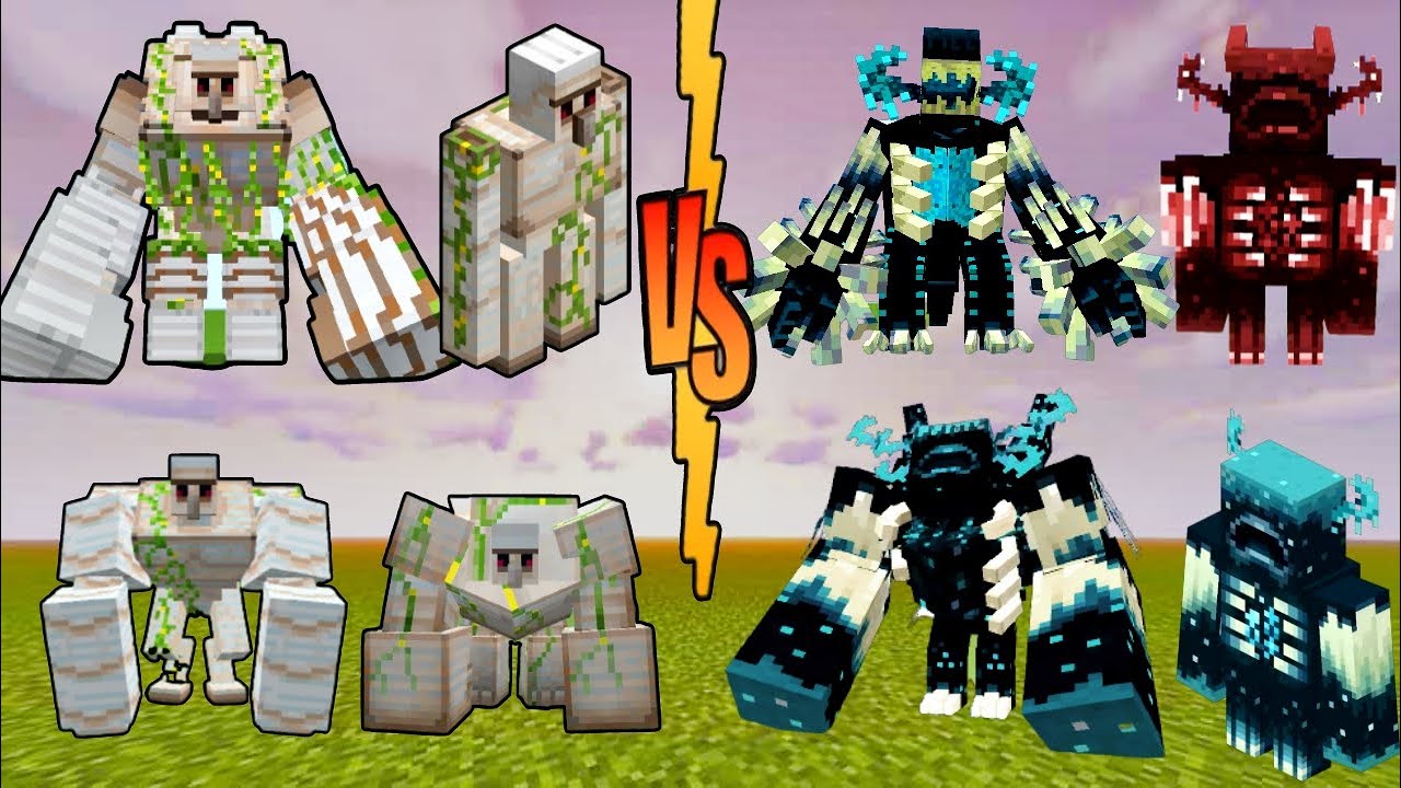 ALL WARDENS vs ALL IRON GOLEMS in Minecraft All Mutant Wadens vs Mutant Iron Golems YouTube