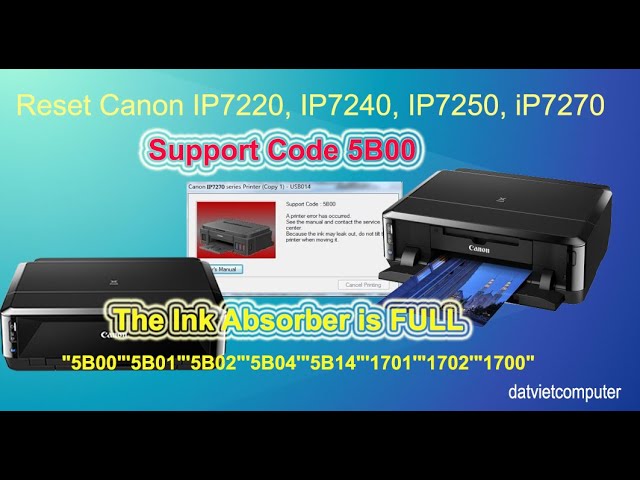 Service Mode + Reset Canon iP7240, iP7250, iP7270 Error 5B00,1700 Canon ip7200 - YouTube