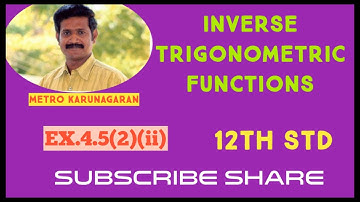 12th Std Maths Ex.4.5(2)(ii) Find the value of the expression in terms of x, with the help of a