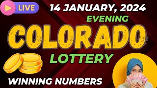 Colorado Evening Lottery Results For - 14 Jan, 2024 - Pick 3 - Cash 5 -  Lotto+ - Powerball Drawing
