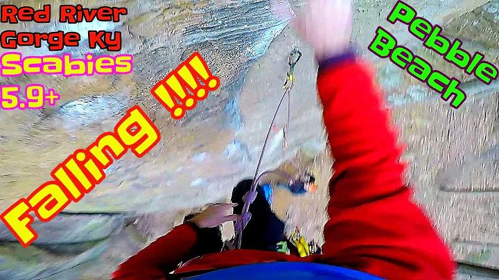 Climbing Fall on Scabies 5.9+ in Red River Gorge at Pebble Beach