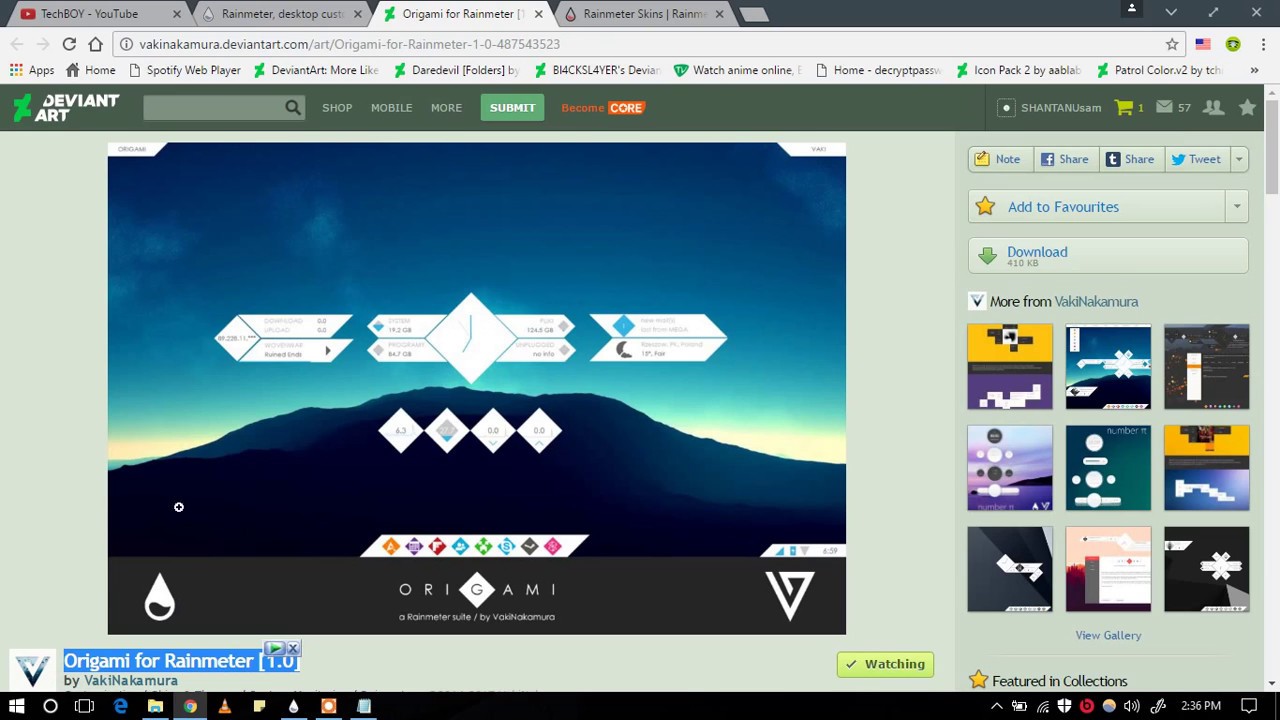 How to Use Rainmeter In Windows 10(Origami skin)