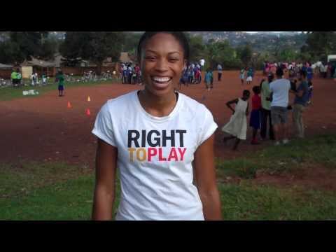 Athlete Ambassador Allyson Felix visits Right To Play in Kampala, Uganda