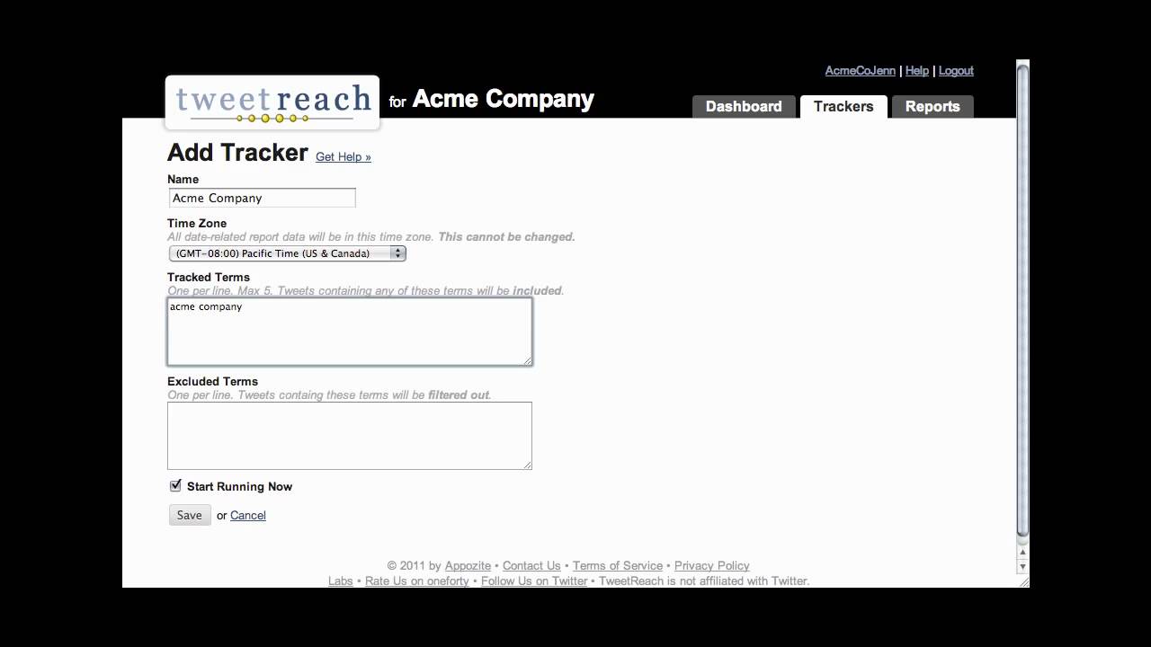 Setting up a TweetReach Tracker Pro