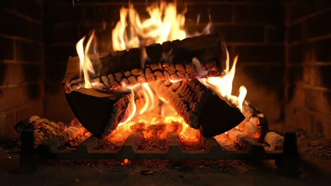 Winter Night Cabin 🔥 Crackling Fireplace Sounds & Heavy Snowfall for Cozy Sleep & Study (3 Hours) ❄️