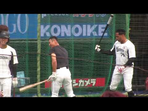 マーティン-藤岡-荻野トスバッティング　21.6.20　埼玉西武対千葉ロッテ