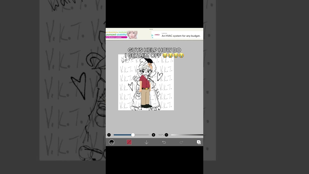 HES LITERALLY STUCK ON MY ART HELP 😭😭😭😭😭