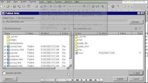 Publishing your site via FTP with Frontpage 2002